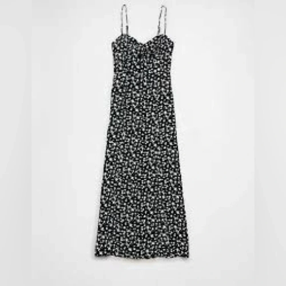 AMERICAN EAGLE Women Dress Cottagecore Boho Floral Summer Slit Maxi Small‎